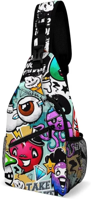 Hip Hop Sling Backpack Men Women Crossbody Backpack Chest Bag Gym Daypack Travel Bag Small Cross Body Bags Outdoor Backpacks