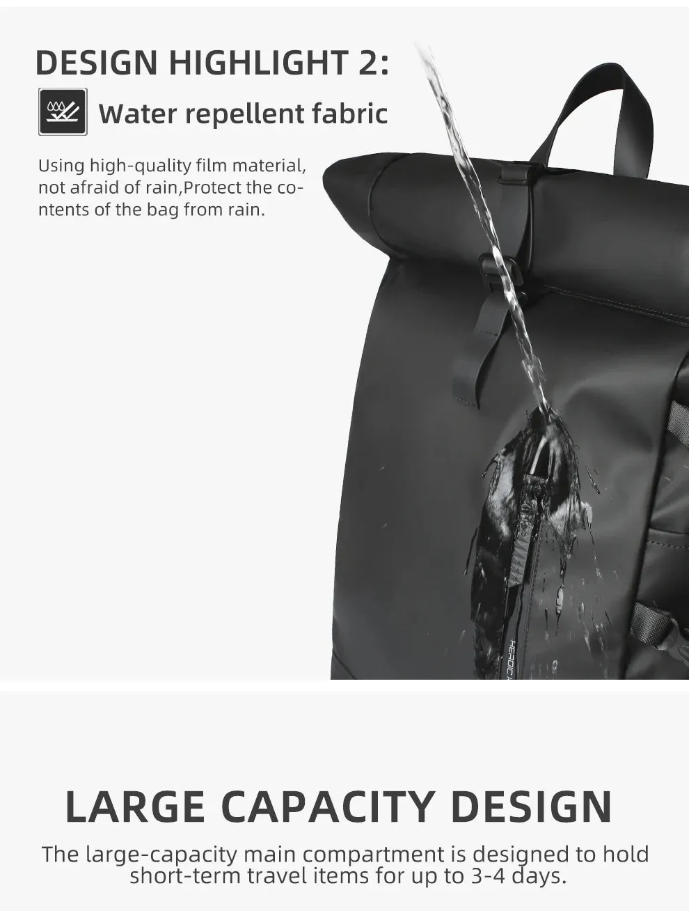 HK Expandable Travel Backpack Men Large Capacity Waterproof 15.6” Laptop Bag Hiking Rucksack Cycling Daypack Bag with USB Port