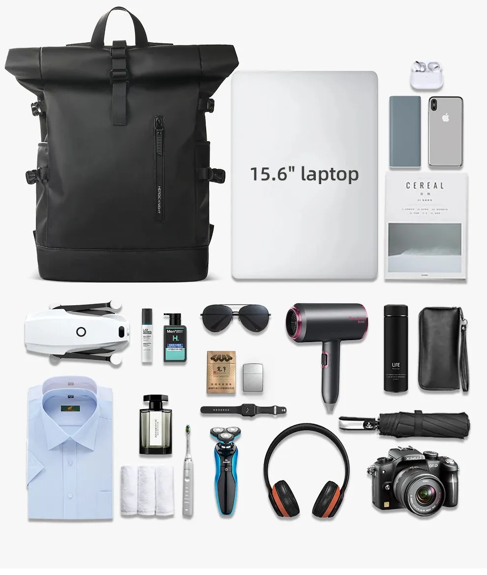 HK Expandable Travel Backpack Men Large Capacity Waterproof 15.6” Laptop Bag Hiking Rucksack Cycling Daypack Bag with USB Port
