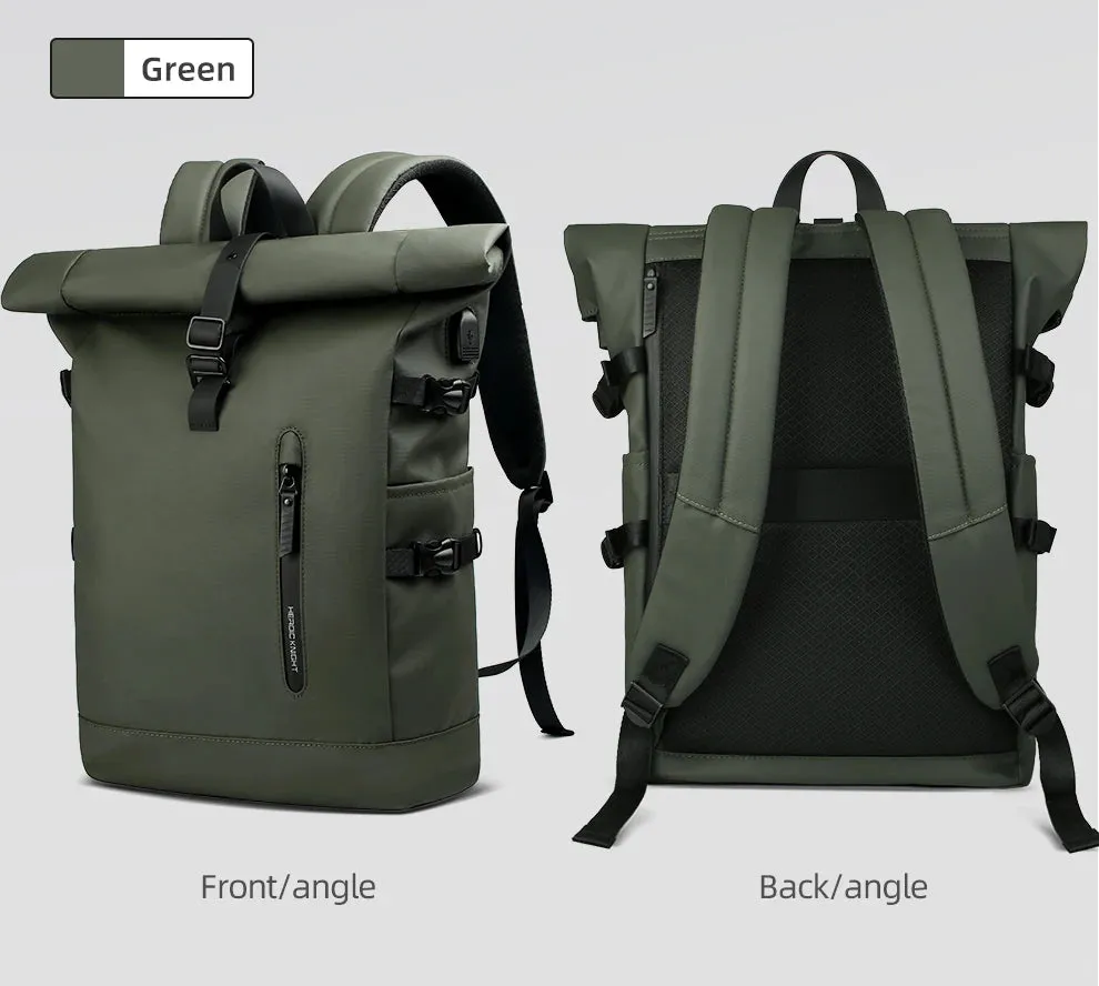 HK Expandable Travel Backpack Men Large Capacity Waterproof 15.6” Laptop Bag Hiking Rucksack Cycling Daypack Bag with USB Port