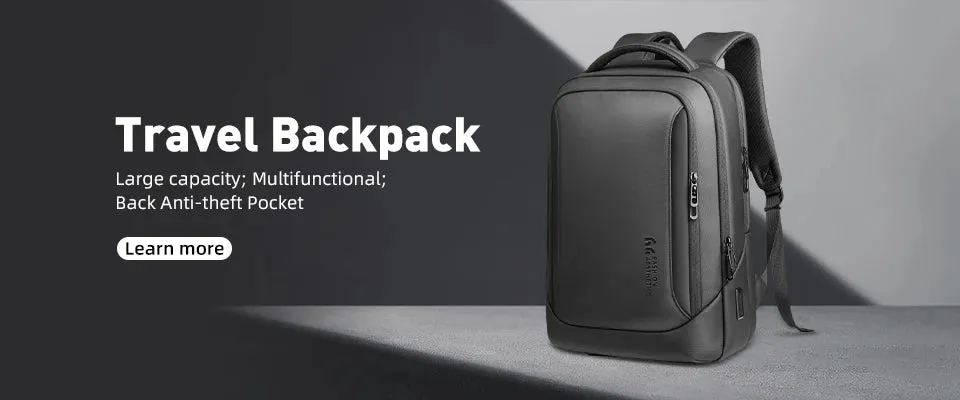 HK Slim Backpack For Men 15.6 Inch Laptop Bags Waterproof Minimalist Business Backpack With USB Charging Casual Travel Work Bag