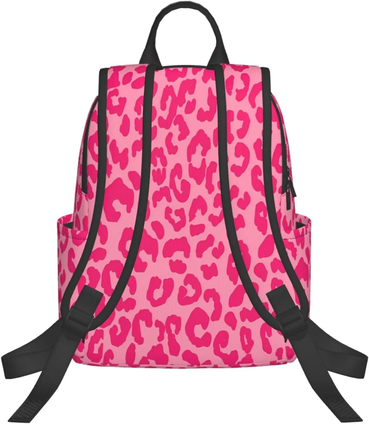 Hot Pink Cheetah Aesthetic Casual Backpacks Large Capacity Laptop Backpack Sports Rucksack Travel Daypack Adjustable Shoulder Strap Work Bag for Outdoor Camping