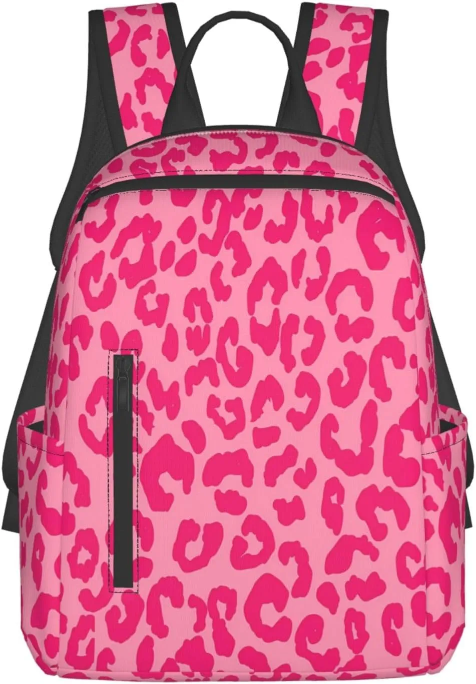 Hot Pink Cheetah Aesthetic Casual Backpacks Large Capacity Laptop Backpack Sports Rucksack Travel Daypack Adjustable Shoulder Strap Work Bag for Outdoor Camping