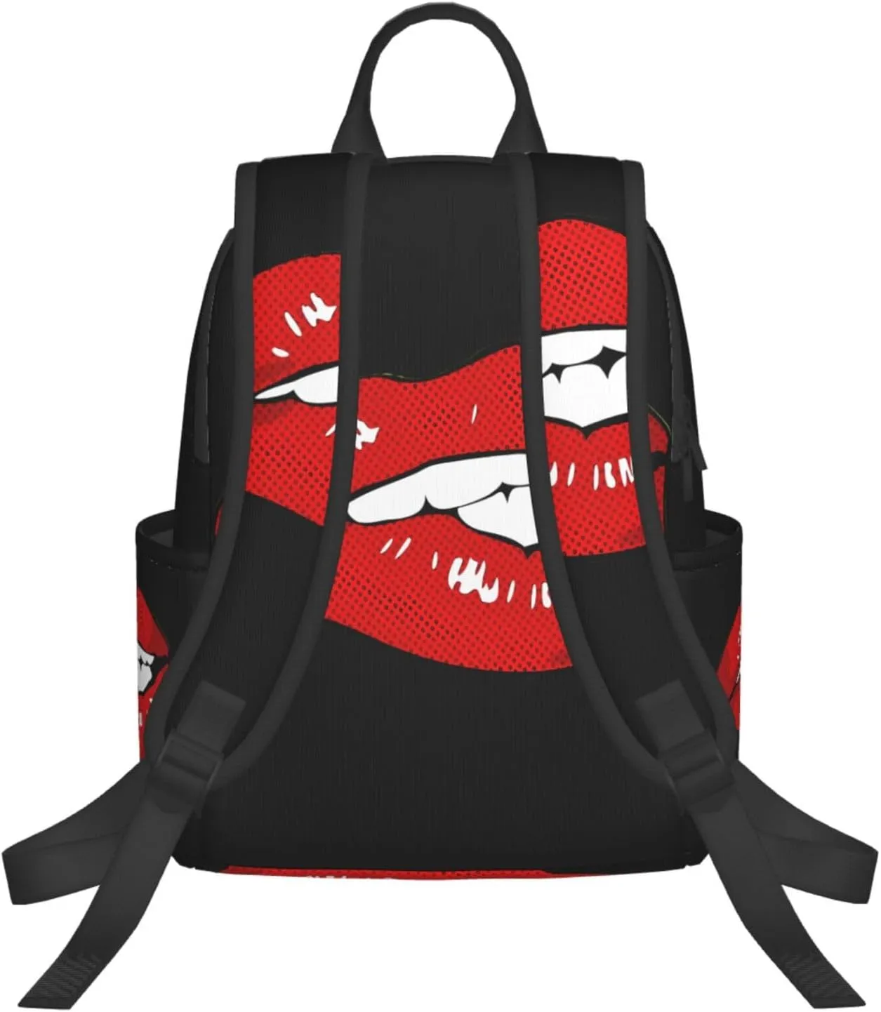 Hot Red Biting Lips Casual Backpacks Large Capacity Laptop Backpack Sports Rucksack Travel Daypack Adjustable Shoulder Strap Work Bag for Outdoor Camping