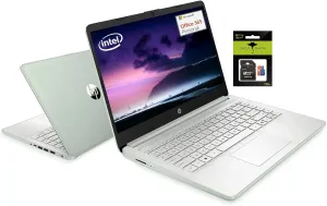 HP 14" Student-Laptop, Intel Processor N150(Up to 3.6GHz) 8GB RAM 256GB Storage(128GB UFC   128GB Ghost Manta SD Card) Computer with Wi-Fi 6 Win11 Willow Green