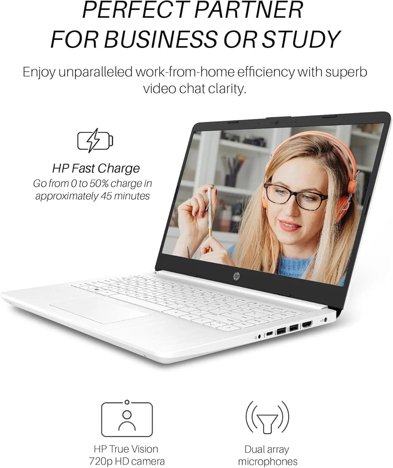 HP 14" Student Laptop, Microsoft Office Pro Lifetime License, Business Laptop, Intel 4-Core N4120, 16 GB RAM, 320 GB Storage(64 GB eMMC   256 GB SD Card), 12H Battery Life, Windows 11 Pro, Mouse