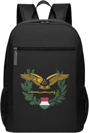 Hungary-Hungarian-Defence-Forces-Emblem- Travel Laptop Backpack, Business Anti Theft Slim Sturdy Laptops Backpacks, College Computer Bag Gift for Men & Women Fits 17 Inch Notebook,Black