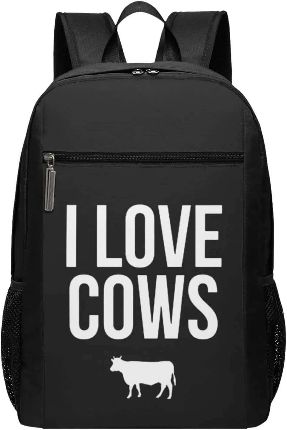 I Love Cows Travel Laptop Backpack, Business Anti Theft Slim Sturdy Laptops Backpacks, College Computer Bag Gift for Men & Women Fits 17 Inch Notebook,Black
