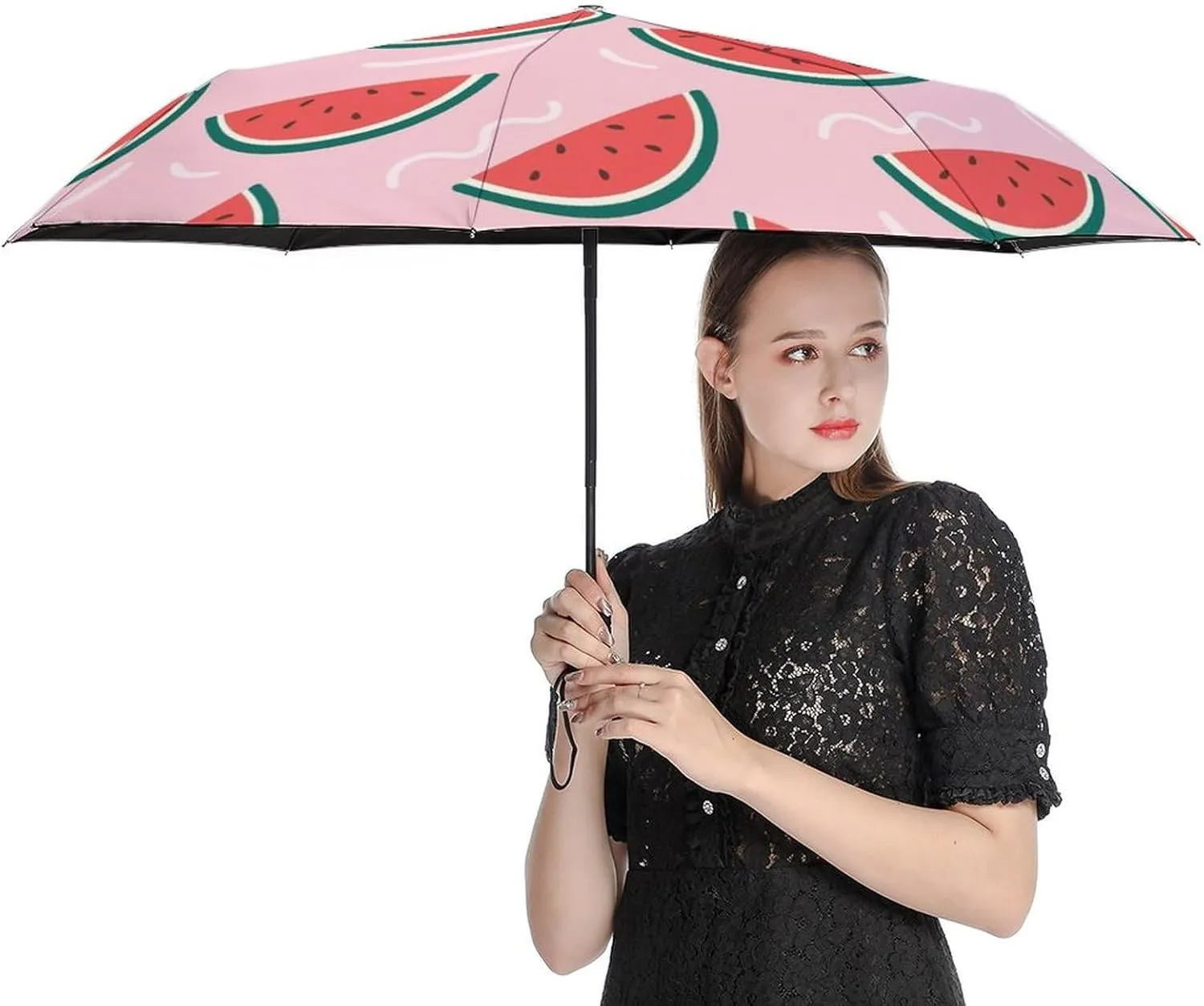 Ice Cream Cute Compact Travel Umbrella, Windproof Waterproof Stick Umbrella Protection Umbrellas
