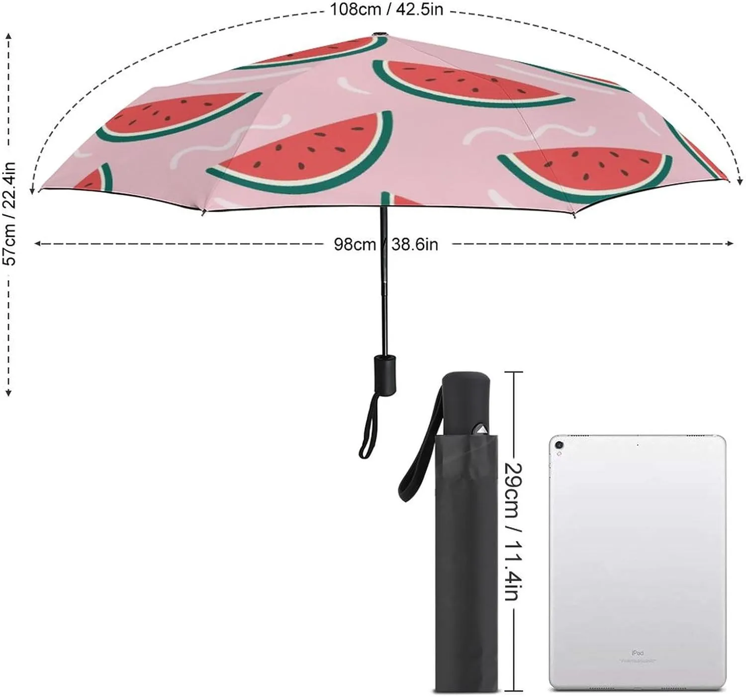 Ice Cream Cute Compact Travel Umbrella, Windproof Waterproof Stick Umbrella Protection Umbrellas