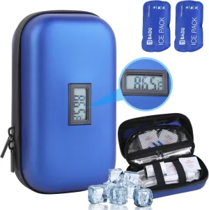 Insulin Cooler Travel Case TSA Approved, Refrigerated Diabetes Insulated Medication Injection Pen Bag for Airplane, Small Diabetic Vial Supplies with 2 Ice Packs, Keep Medicine Cool While Traveling