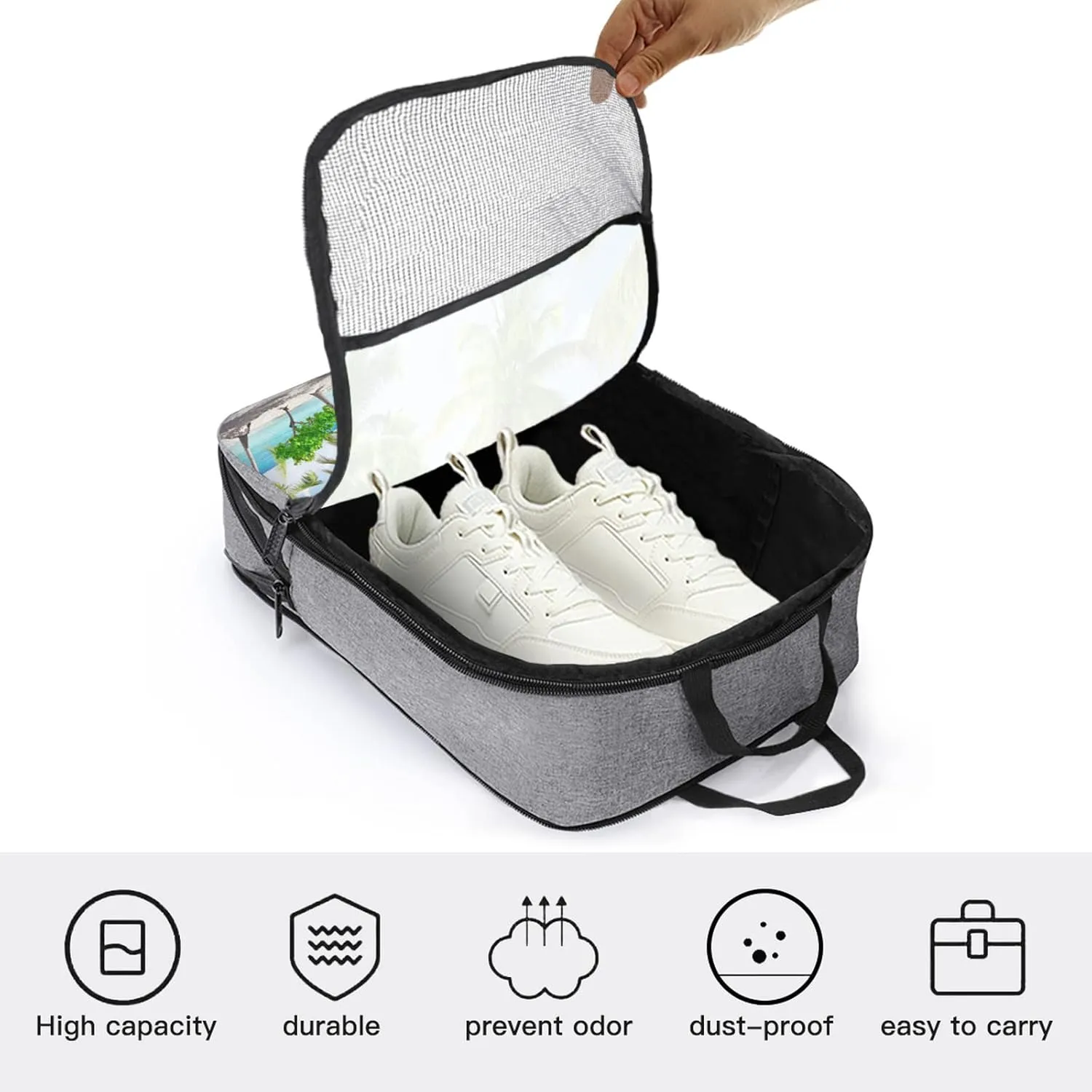 Irish Shoe Bag for Travel,Twigs and Dots plant, Shoe Organizer Bag Holds 1 Pair of Shoe Travel Accessories Suitcase Organize,Black Green