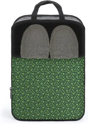 Irish Shoe Bag for Travel,Twigs and Dots plant, Shoe Organizer Bag Holds 1 Pair of Shoe Travel Accessories Suitcase Organize,Black Green