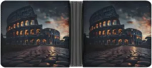 Italy Ancient Roman Landmarks Night PU Leather Wallet Slim Bifold Wallet Mini Pocket Purse for Unisex