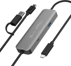 j5create iPad/iPhone to Windows Collaboration Sharing Hub, Use iPad as a Second Display for Windows Laptop, Transfer Files Between iPhone and Win PC, Wormhole Switch CrossLink (JCH422)