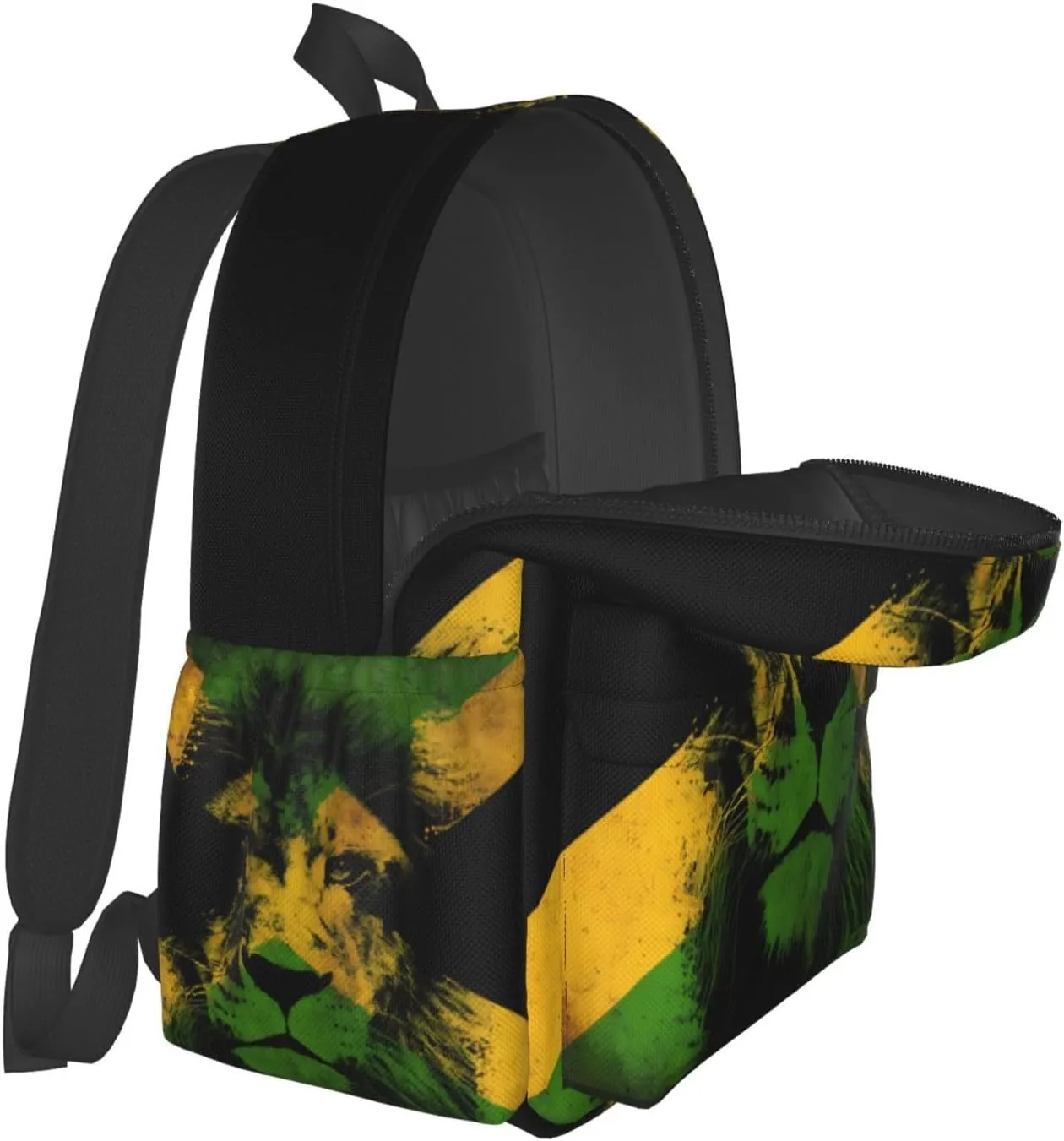 Jamaican Flag Lion Head Laptop Backpack Work Travel Backpacks Business Rucksack Casual Outdoor Daypack with Adjustable Strap Bags for Sports Office Gym Hiking