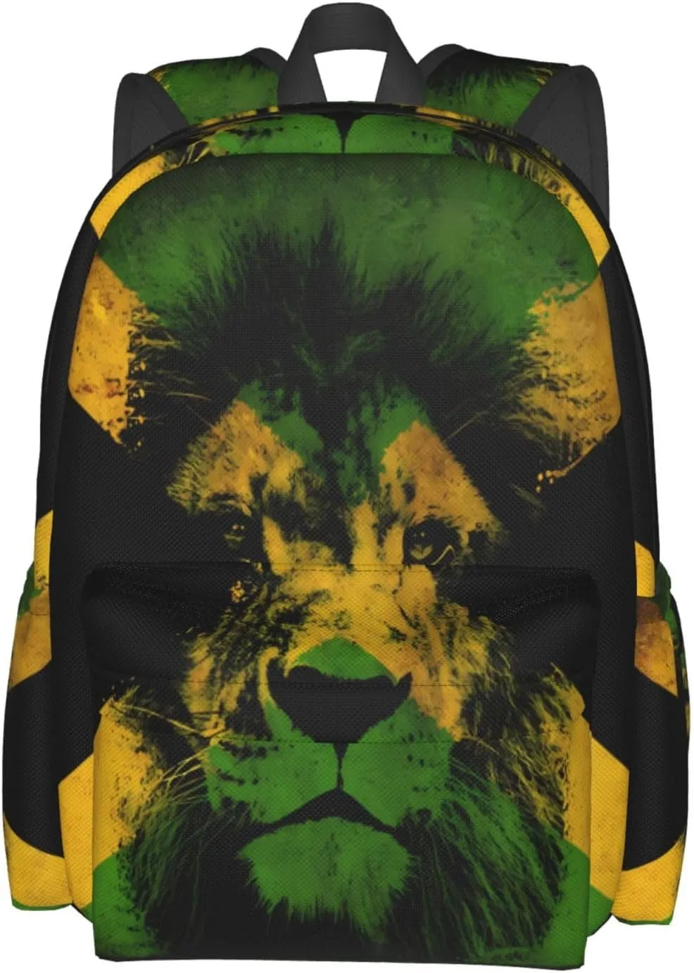 Jamaican Flag Lion Head Laptop Backpack Work Travel Backpacks Business Rucksack Casual Outdoor Daypack with Adjustable Strap Bags for Sports Office Gym Hiking