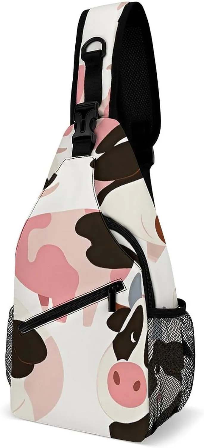 Japanese Sushi Shrimp Sling Bag Lightweight Crossbody Chest Pack Travel Shoulder Bag with Adjustable Strap
