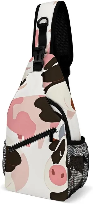 Japanese Sushi Shrimp Sling Bag Lightweight Crossbody Chest Pack Travel Shoulder Bag with Adjustable Strap
