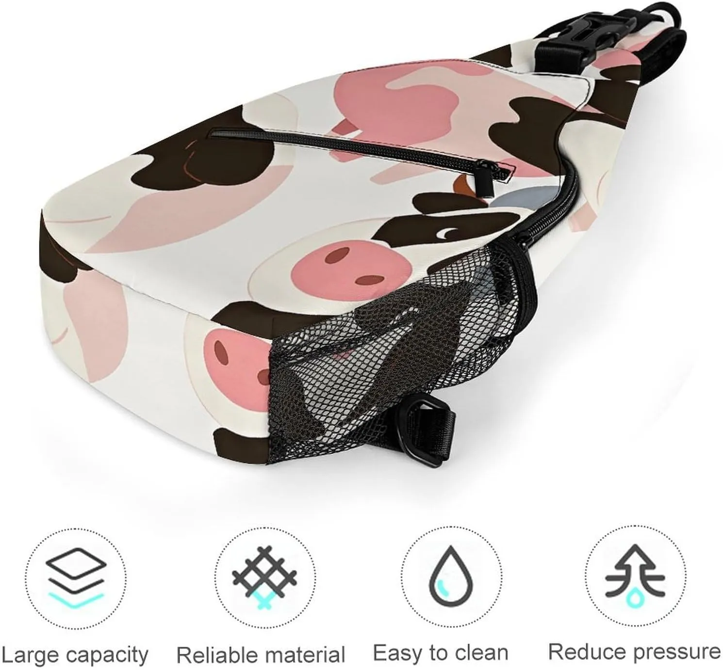 Japanese Sushi Shrimp Sling Bag Lightweight Crossbody Chest Pack Travel Shoulder Bag with Adjustable Strap