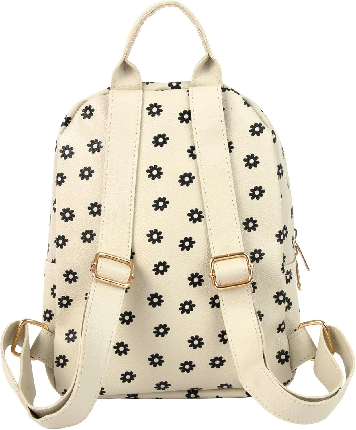 Jessica Simpson Waterproof Mini Vegan Leather Backpack Purse for Women, Travel, Work (Dainty Flowers)