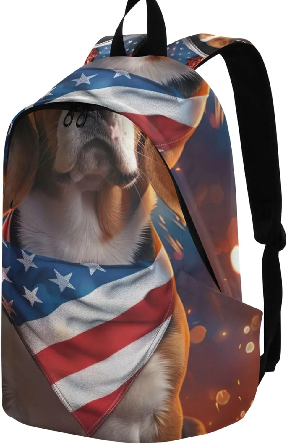 Joisal Cartoon Casual Backpack for Men Women Cute Beagle Dog American USA Custom School Backpack for Teens