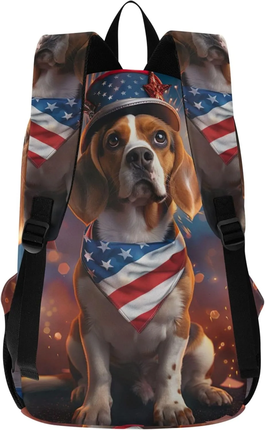 Joisal Cartoon Casual Backpack for Men Women Cute Beagle Dog American USA Custom School Backpack for Teens