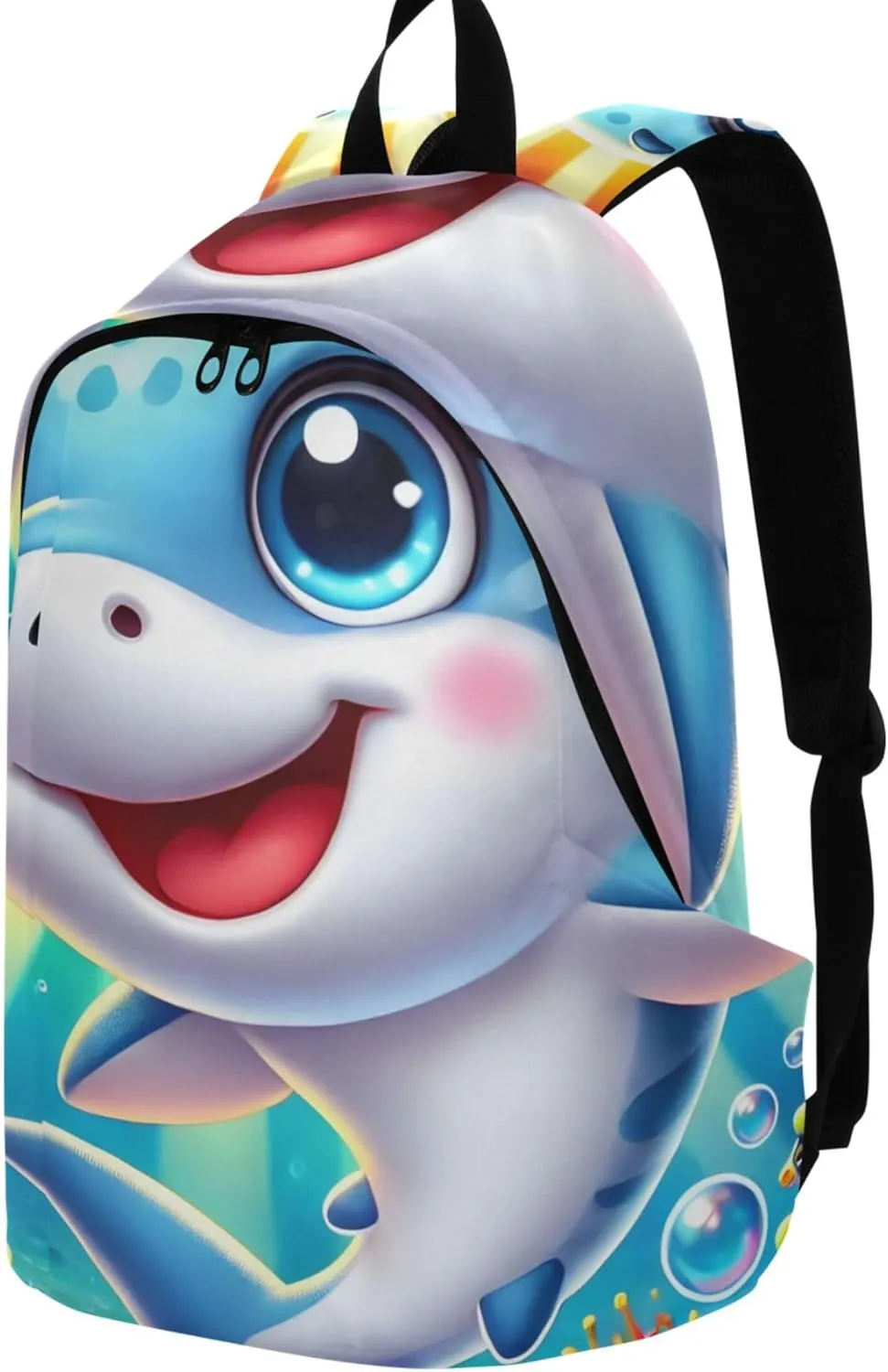 Joisal Cartoon Dolphin Rainbow Cute Cute Backpacks for Women Casual Cute Cool Bookbag for Teen Girls