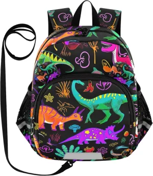 Joisal Cute Kids Backpacks Toddlers Personalized Boys Daycare Bag School Girls Colorful Dinosaur Print Prehistoric S 7L