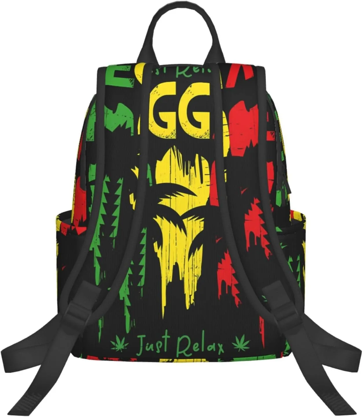 Just Relax Reggae Music Casual Backpacks Laptop Backpack Outdoor Travel Rucksack Sport Carry-On Daypack Lightweight Bag with Multi-Pockets