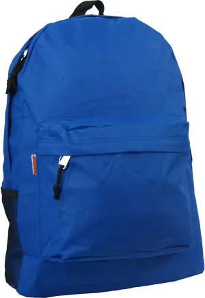 K-Cliffs Wholesale Classic Backpack 18 inch Basic Bookbag Padded Back Bulk Case Lot of 30pcs Simple Schoolbag Royal