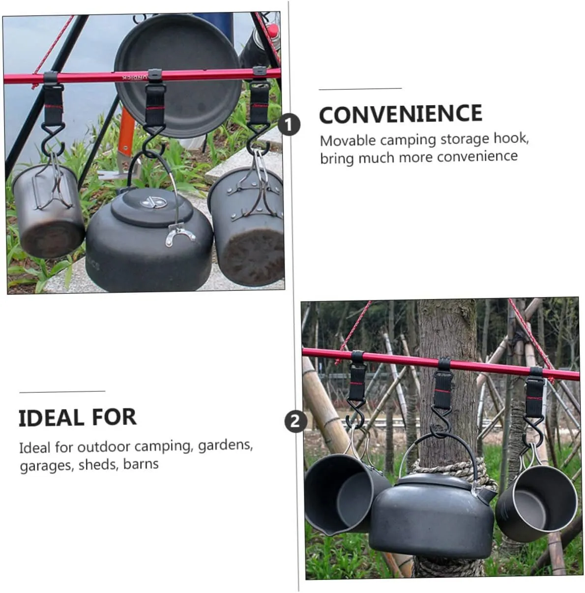 KESYOO Shelf Hook Hooks Outdoor Camping Hook Hanger Pole Storage Hook Rack Movable Camping Hook Camping Hook