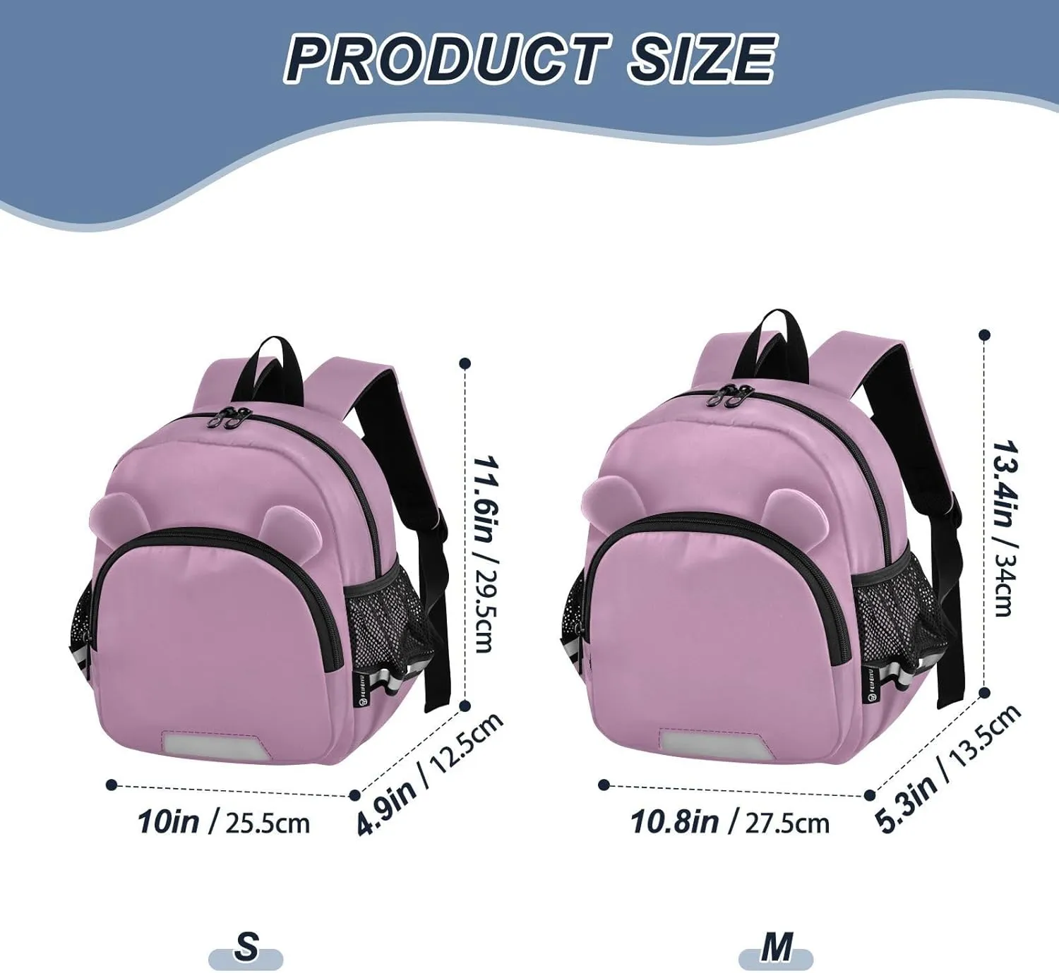 Kid Backpacks Opera Mauve Backpacks with Leash, Lightweight Backpack for Boys and Girls