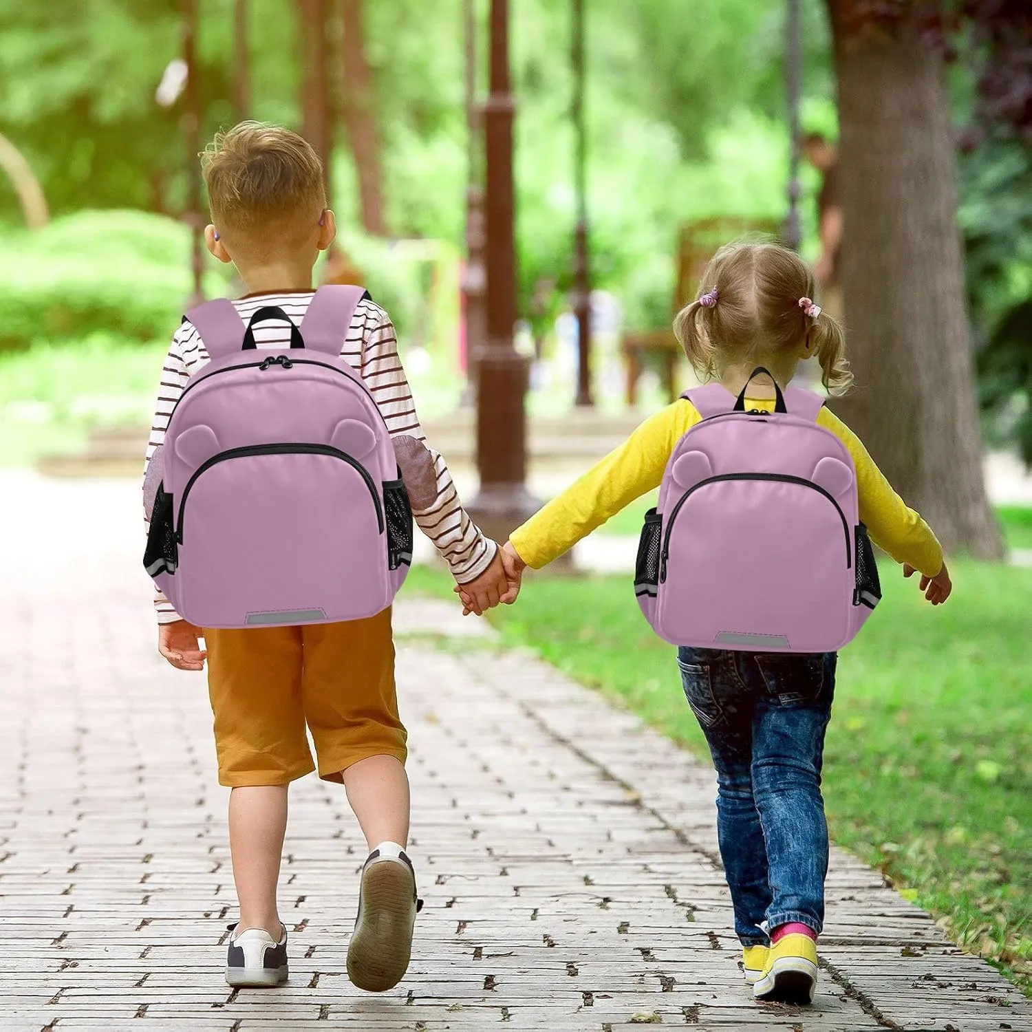 Kid Backpacks Opera Mauve Backpacks with Leash, Lightweight Backpack for Boys and Girls