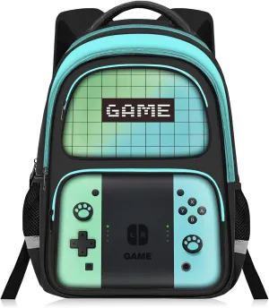 Kids Backpack For Boys，Gamer Boys Backpack For Children Teens Elementary Middle School, 17″ Students Bookbag