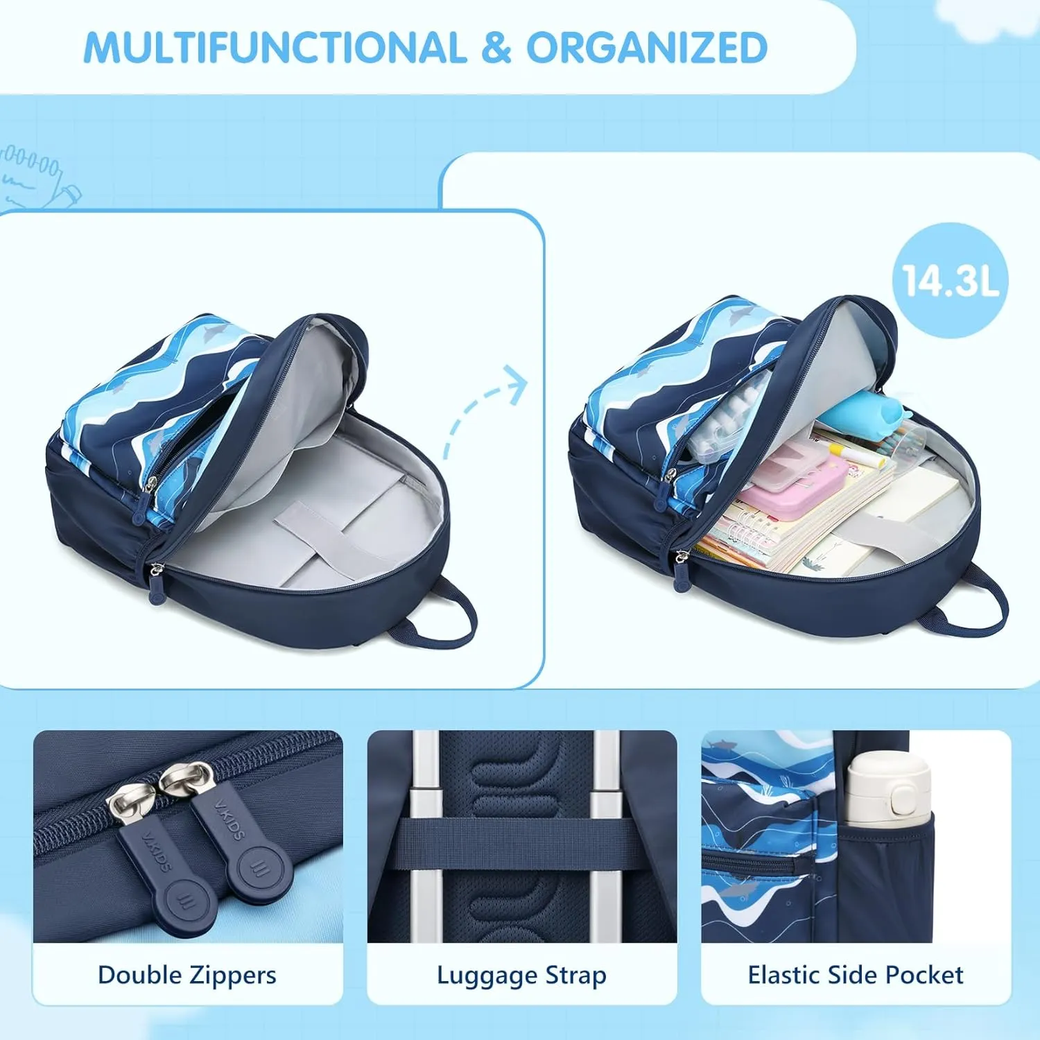 Kids Backpack for Girls Boys Preschool School Bookbags Toddler Little Bags Travel Daypack Lightweight Elementary Backpack Waterproof Backpacks