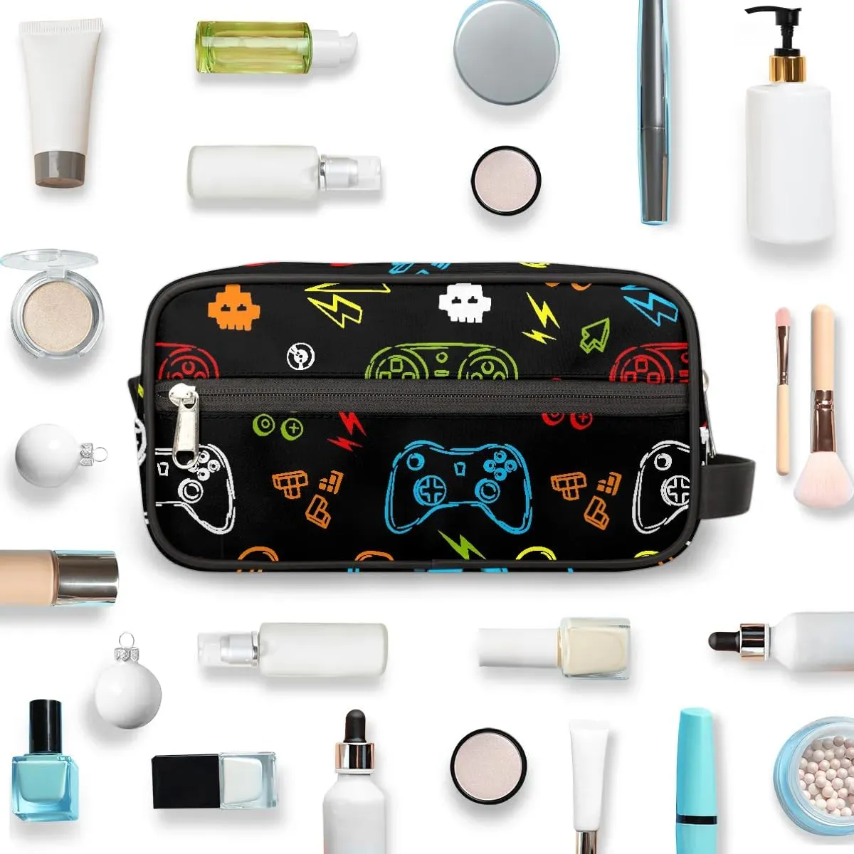 Kids Travel Toiletry Bag for Boys Men - Game Controller Hanging Dopp Kit - Waterproof Shaving Bag Bathroom Bags Wash Bag for Toiletries Accessories