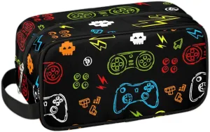 Kids Travel Toiletry Bag for Boys Men - Game Controller Hanging Dopp Kit - Waterproof Shaving Bag Bathroom Bags Wash Bag for Toiletries Accessories