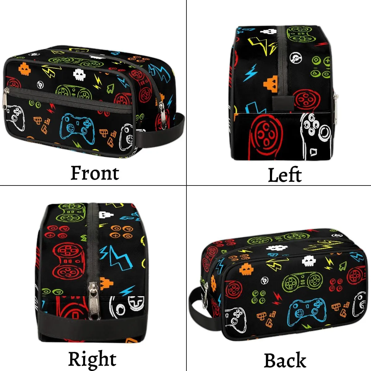 Kids Travel Toiletry Bag for Boys Men - Game Controller Hanging Dopp Kit - Waterproof Shaving Bag Bathroom Bags Wash Bag for Toiletries Accessories