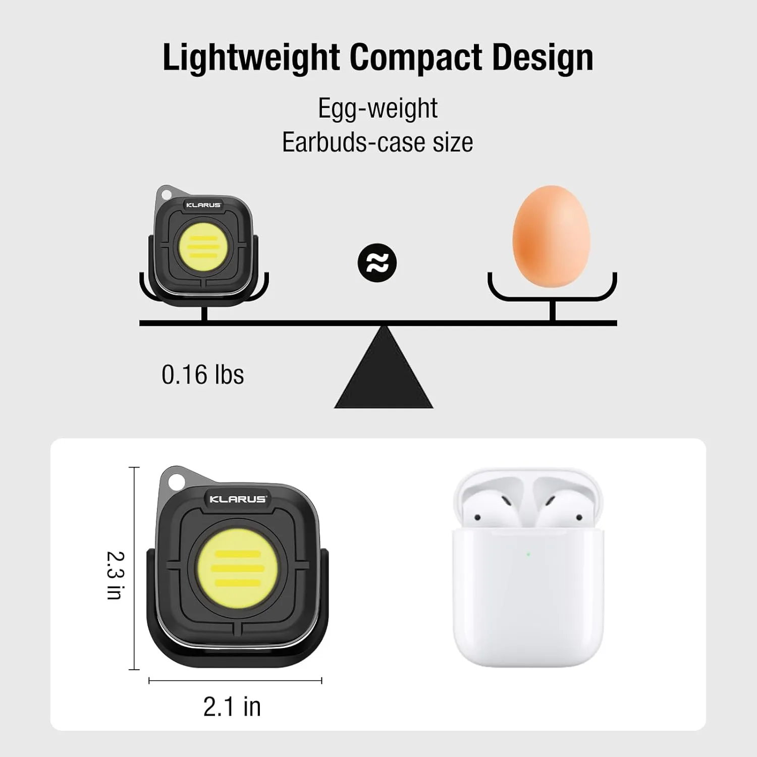 Klarus CL5 Small Work Light Powerful Magnetic Flashlight - 650lm Bright, 4 Color Temperatures (2700K-6500K) & USB-C Rechargeable, 180° Rotatable, IPX5 Waterproof, Portable LED Pocket Light