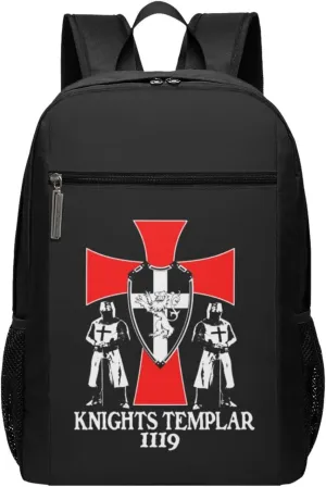 Knights Templar 1119 Crusader Deus Travel Laptop Backpack, Business Anti Theft Slim Sturdy Laptops Backpacks, College Computer Bag Gift for Men & Women Fits 17 Inch Notebook,Black
