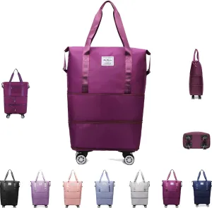Kulken Pepepo Beentetravel Bag With Wheels,Large Capacity Travel Bag -Universal Wheel Removable,2025 New Large Capacity Travel Bag, Universal Wheel Removable (Dark purple)