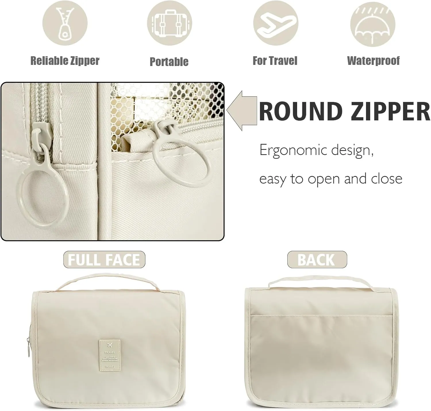 L&FY Hanging Travel Toiletry Bag Women's Cosmetic Organizer Makeup Pouch Men's Dopp Kits With Handle