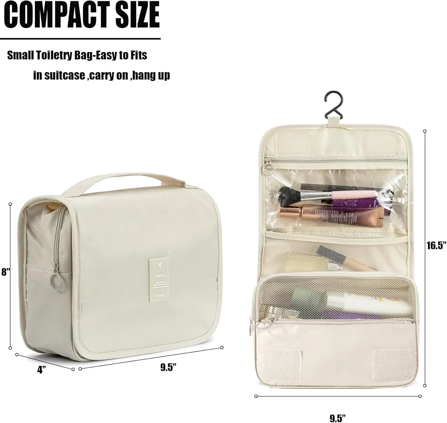 L&FY Hanging Travel Toiletry Bag Women's Cosmetic Organizer Makeup Pouch Men's Dopp Kits With Handle