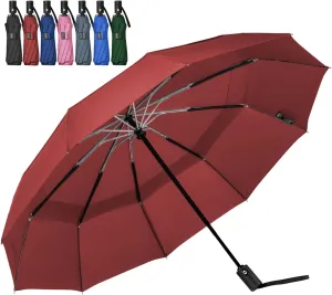 LANBRELLA Compact Reverse Folding Umbrella Auto Windproof Travel Umbrella