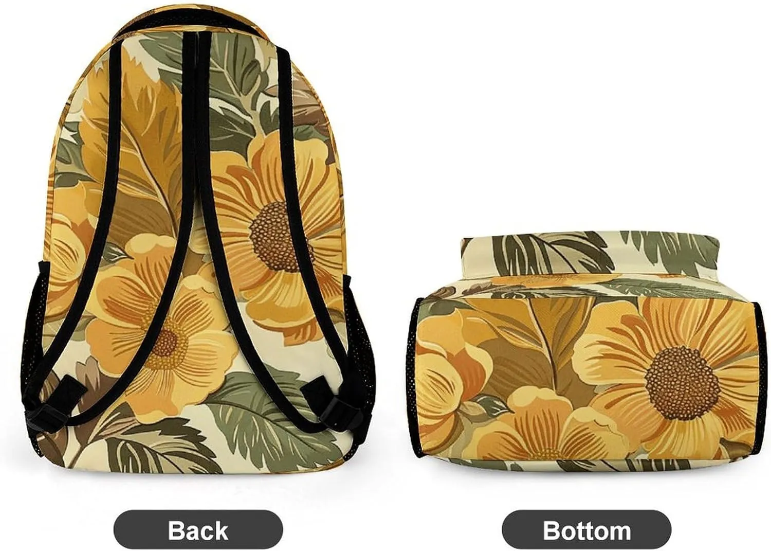 Laptop Backpack for Travel Daypack Computer Bag Work Large Flowers And Leaves Back Pack Nurse Bag for Hiking