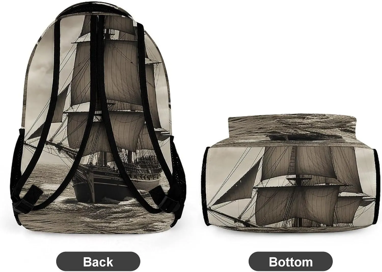 Laptop Backpack for Travel Daypack Computer Bag Work Nautical Sailing Pirate Theme Back Pack Nurse Bag for Hiking