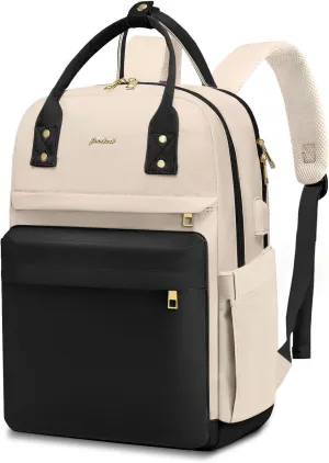 Laptop Backpack for Women Bag - College Bookbag Business Computer Backpack 15.6 inch Waterproof Work Travel Backpack with USB Charger Anti-theft Casual Cute Backpacks for Nurse Teacher Gift