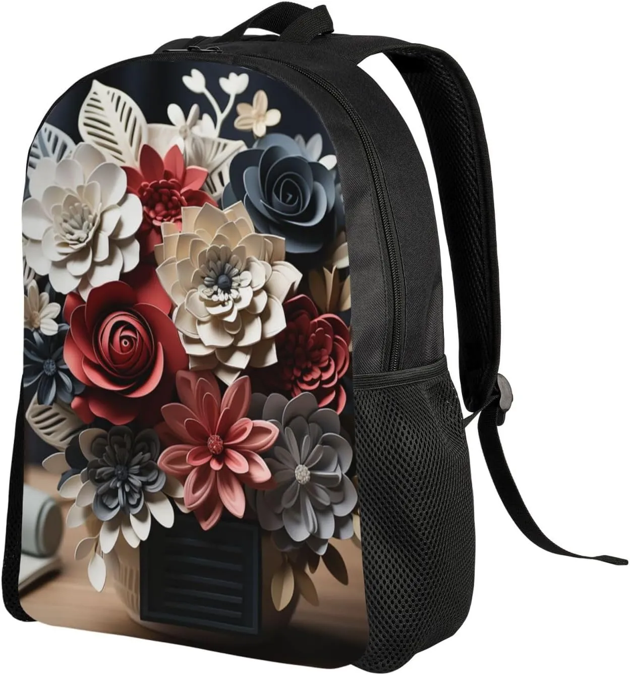 Laptop Backpack for Women Men Carry-on Backpack Bouquet on Table Daypack Lightweight Travel Shoulder Bags