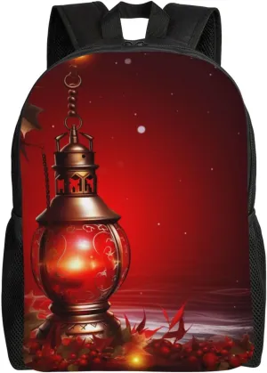 Laptop Backpack for Women Men Carry-on Backpack Christmas Red Lantern Daypack Lightweight Travel Shoulder Bags